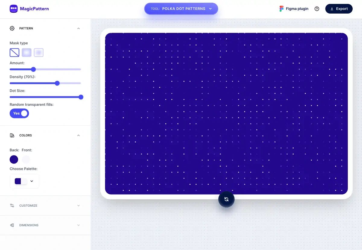 Polka Dot Pattern Generator – By the MagicPattern design toolbox